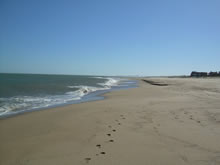 huellas en la playa de manantiales